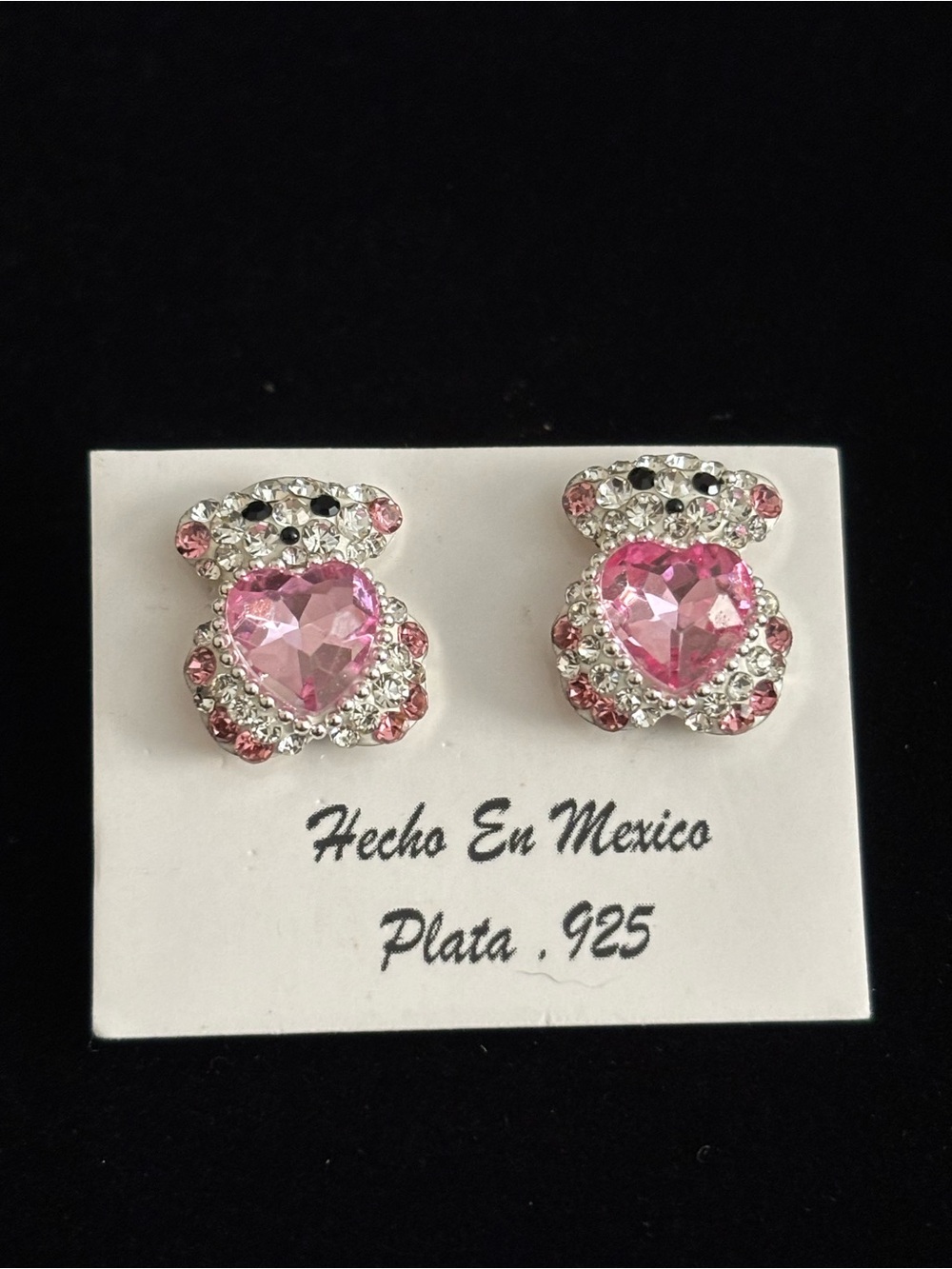 925 Sterling Silver Teddy Bear Earrings